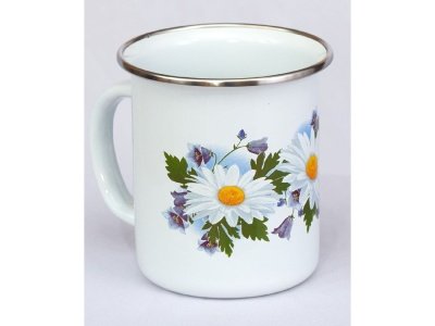 Кружка с носиком эмаль белая 1л Ромашковое поле С-0107БСЛ/4 (8шт/уп) Х - фото в Миди Лтд Изображение товара Кружка с носиком эмаль белая 1л Ромашковое поле С-0107БСЛ/4 (8шт/уп) Х в Миди Лтд
