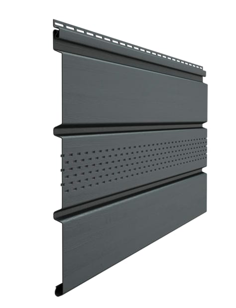 Софит DOCKE Standart с центральной перфорацией дл 3000мм раб шир 305мм Графит (16шт/кор) - фото в Миди Лтд Изображение товара Софит DOCKE Standart с центральной перфорацией дл 3000мм раб шир 305мм Графит (16шт/кор) в Миди Лтд
