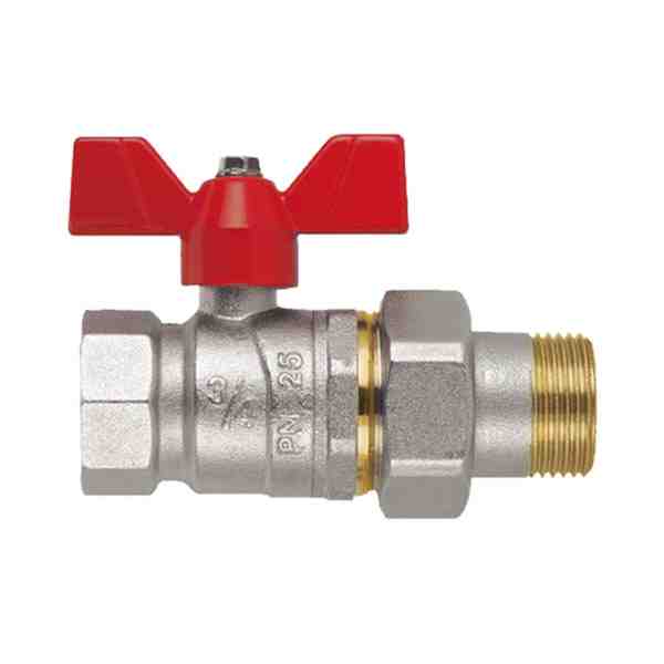 Кран шаровой американка  1" бабочка прямой латунь - фото в Миди Лтд Изображение товара Кран шаровой американка  1" бабочка прямой латунь в Миди Лтд