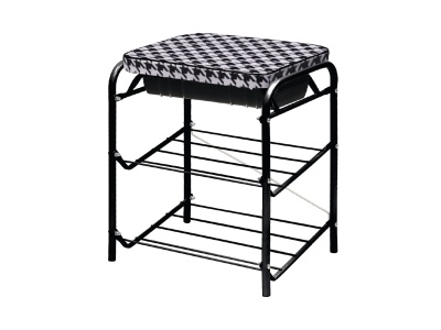 Изображение товара Банкетка для обуви HAUSHALT 2 полки гусиная лапка/черный в Миди Лтд