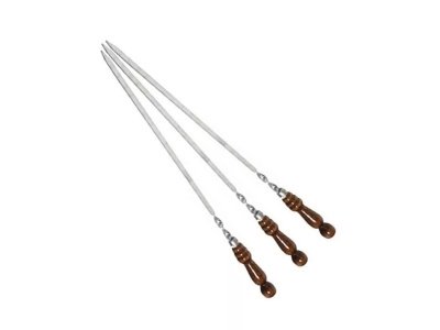 Шампур 500х10мм нерж. сталь, деревянная ручка - фото в Миди Лтд Изображение товара Шампур 500х10мм нерж. сталь, деревянная ручка в Миди Лтд