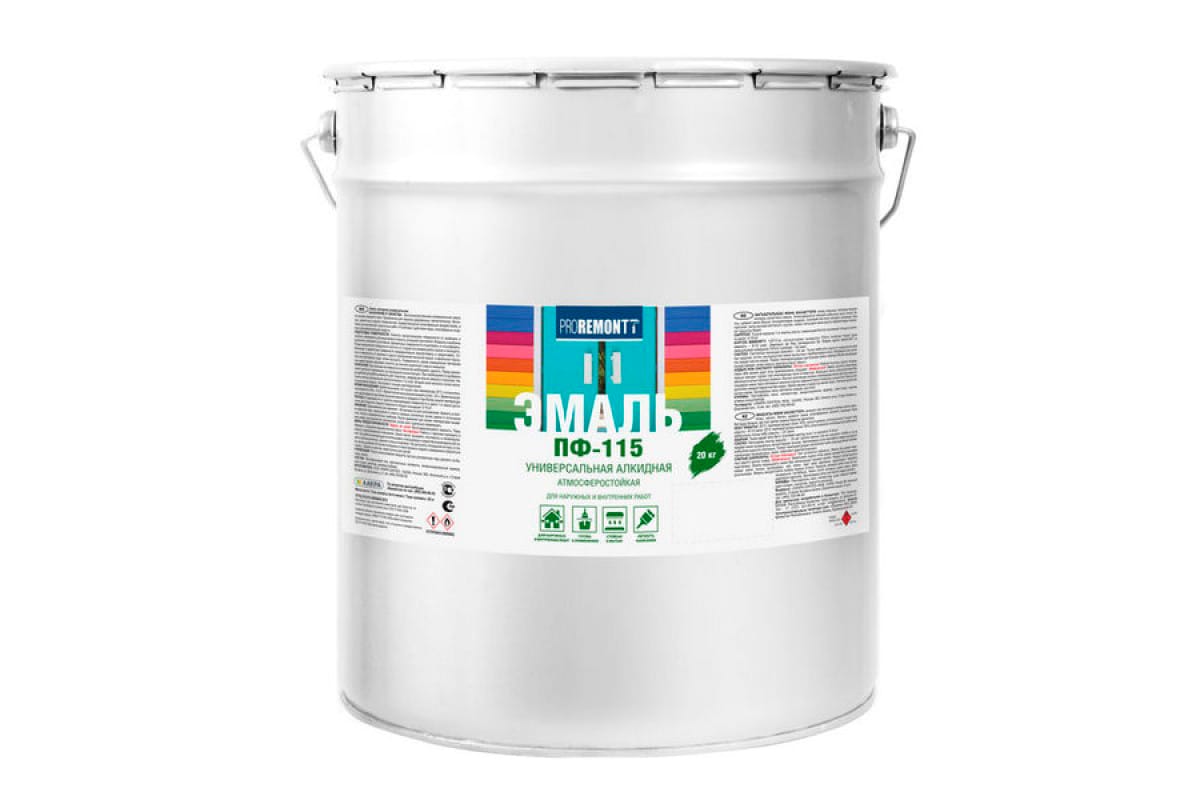 Эмаль ПФ-115 PROREMONTT желтая 20кг (33шт/пал) - фото в Миди Лтд Изображение товара Эмаль ПФ-115 PROREMONTT желтая 20кг (33шт/пал) в Миди Лтд