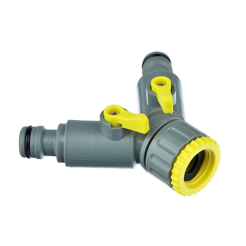 Изображение товара Разветвитель 2-х канальный, штуцерный, 3/4-1/2 регулируемый, пластик INBLOOM (50шт/кор) в Миди Лтд