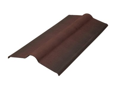 Ондулин конек черепица коричневый 1х0.25м (15шт/уп) - фото в Миди Лтд Изображение товара Ондулин конек черепица коричневый 1х0.25м (15шт/уп) в Миди Лтд