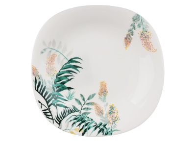 Тарелка десертная MILLIMI Тропикана опаловое стекло квадратная 21,5см - фото в Миди Лтд Изображение товара Тарелка десертная MILLIMI Тропикана опаловое стекло квадратная 21,5см в Миди Лтд