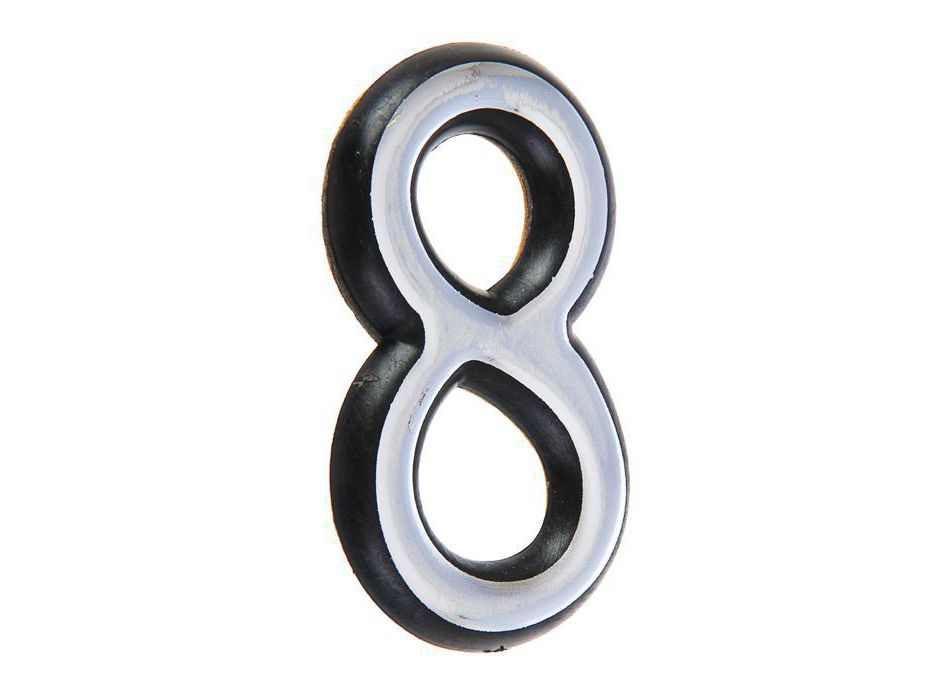 Цифра дверная "8" пластик хром Аллюр (20шт/уп) - фото в Миди Лтд Изображение товара Цифра дверная "8" пластик хром Аллюр (20шт/уп) в Миди Лтд