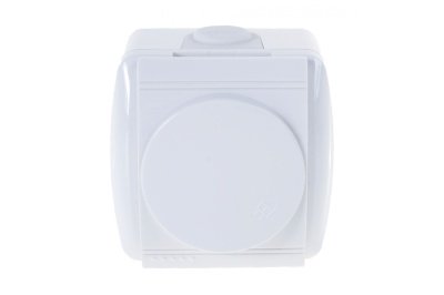 Изображение товара Розетка 1 местная LEZARD Ната белая с крышкой с/з керамика в Миди Лтд