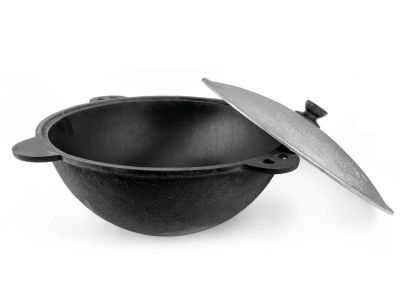 Изображение товара Казан чугун 8л 35см круглое дно толщина стенки 4,5мм толщина дна 5мм в Миди Лтд