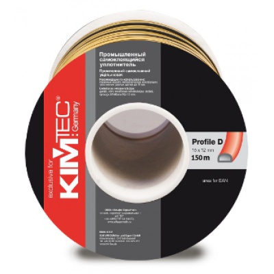 Изображение товара Уплотнитель «KIM TEC» пром. D-профиль, 12х10 мм черный, 150 м, 2шт Х в Миди Лтд