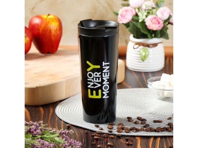 Изображение товара Термокружка нерж сталь 0,45л (SL-NT014E-BLK-logo1) Daniks Черная (24шт/уп) в Миди Лтд