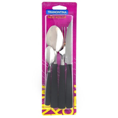 Набор столовых приборов черная ручка       ХХ - фото в Миди Лтд Изображение товара Набор столовых приборов черная ручка       ХХ в Миди Лтд