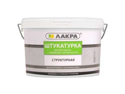 Штукатурка структурная декоративная ЛАКРА с эффектом "зернистости" белая 15кг (44шт/пал) - фото в Миди Лтд Изображение товара Штукатурка структурная декоративная ЛАКРА с эффектом "зернистости" белая 15кг (44шт/пал) в Миди Лтд