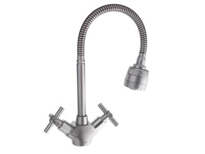 Изображение товара Смеситель для кухни СоюзКран гибкий излив керам кран-буксы 1/2 нерж сталь SS01-F217 в Миди Лтд
