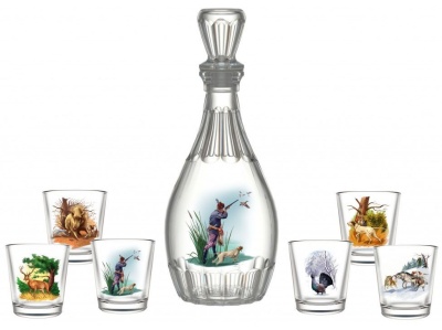 Набор для вина Охота 7пр (графин +стопка 6шт) (4шт/уп) Х - фото в Миди Лтд Изображение товара Набор для вина Охота 7пр (графин +стопка 6шт) (4шт/уп) Х в Миди Лтд