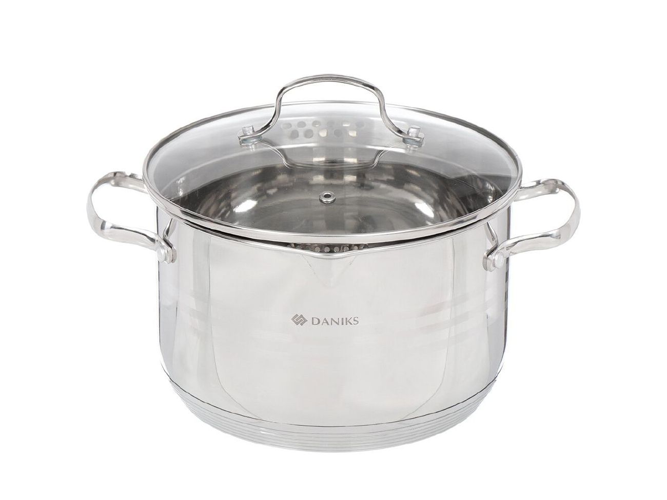 Изображение товара Кастрюля нерж сталь Daniks 3,9л. крышка стекло индукция Токио (6шт/уп) в Миди Лтд