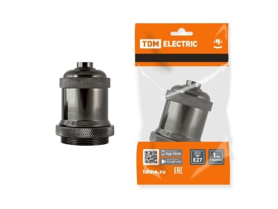 Изображение товара Патрон Е27 подвесной металлический Лофт черный TDM в Миди Лтд