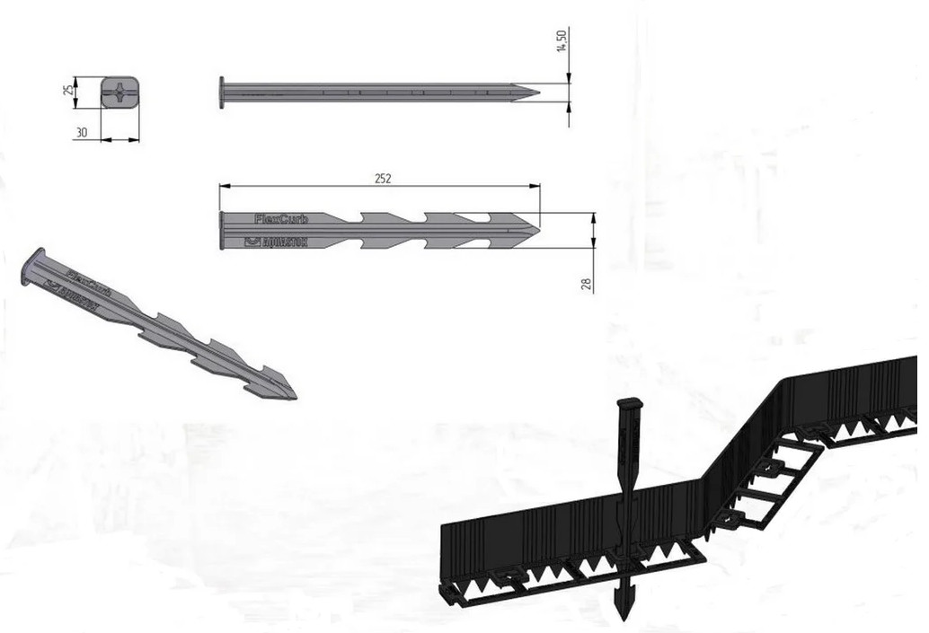 Изображение товара Гвоздь для пластикового бордюра 256*25,4*30,5мм в Миди Лтд