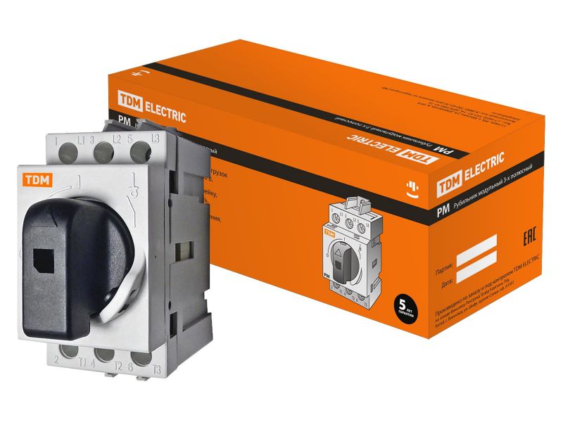 Изображение товара Рубильник модульный РМ-25 3Р 25А TDM в Миди Лтд