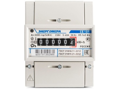 Изображение товара Счетчик CE101 R5 145M6 1ф 5-60А 1 кл т на рейку Энергомера в Миди Лтд