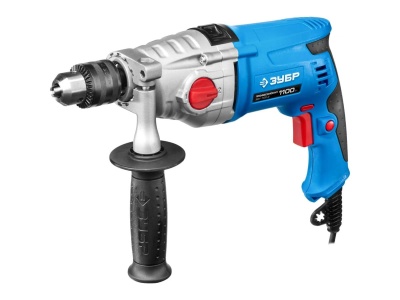 Дрель ударная ЗУБР 2-х скоростная 1100ВТ Профессионал - фото в Миди Лтд Изображение товара Дрель ударная ЗУБР 2-х скоростная 1100ВТ Профессионал в Миди Лтд