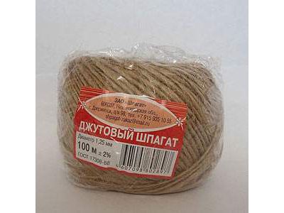 Шпагат джутовый 100м клубок (25шт/уп) - фото в Миди Лтд Изображение товара Шпагат джутовый 100м клубок (25шт/уп) в Миди Лтд