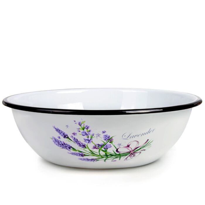 Изображение товара Миска эмаль белая 2л Лаванда С-0310/5 (10шт/уп) в Миди Лтд