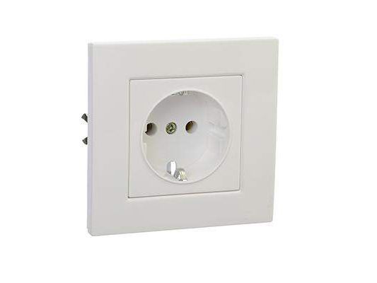 Изображение товара Розетка одноместн. ЛАЙТ с заземл. БЕЛАЯ            ХХ в Миди Лтд