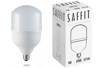 Изображение товара Лампа светодиодная LED SAFFIT SBHP1070 70W Е27-E40 6400K 230v 260*150мм в Миди Лтд