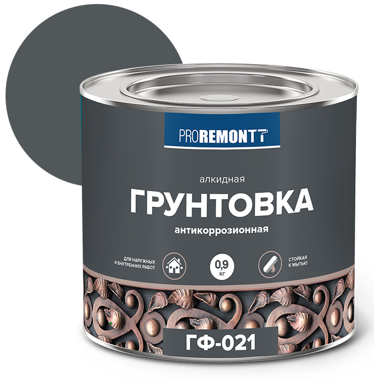 Грунт ГФ-021 PROREMONTT серый 0,9кг (10шт/уп; 640шт/пал) - фото в Миди Лтд Изображение товара Грунт ГФ-021 PROREMONTT серый 0,9кг (10шт/уп; 640шт/пал) в Миди Лтд