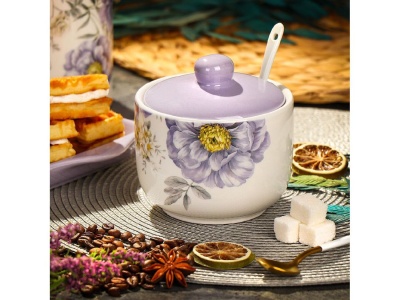 Изображение товара Сахарница доломит 500мл с ложкой Daniks Флорина (32шт/уп) в Миди Лтд