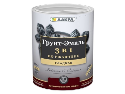 Изображение товара Грунт-эмаль по ржавчине 3в1 Лакра желтый 0,8кг (10шт/уп; 640шт/пал) в Миди Лтд