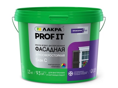 Изображение товара Краска фасадная ЛАКРА PROF IT база С 13кг (44шт/пал) в Миди Лтд