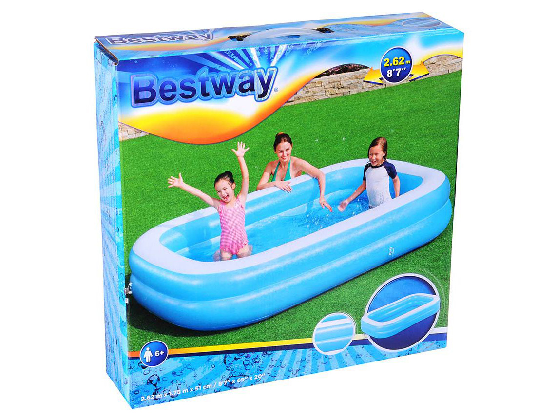 Изображение товара Бассейн надувной BESTWAY Blue Rectangular Family Pool 262*175*51см 778л 54006 в Миди Лтд