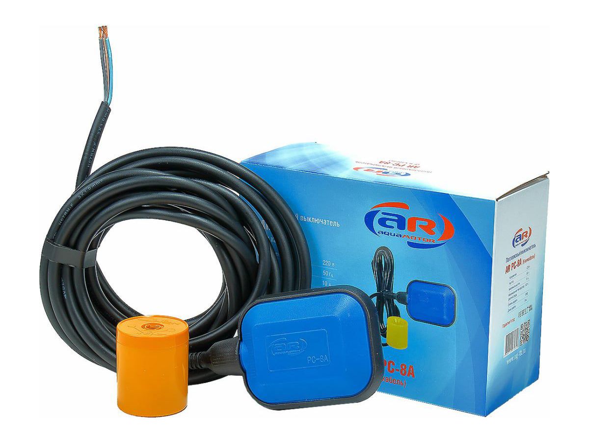 Поплавковый выключатель AR PC-8A кабель 6м - фото в Миди Лтд Изображение товара Поплавковый выключатель AR PC-8A кабель 6м в Миди Лтд