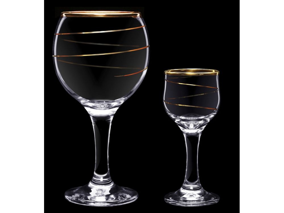 Изображение товара Подарочный набор Золотая спираль 12пр (фужер 6шт+стопка 6шт) (3шт/уп) 1614-32 Х в Миди Лтд