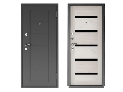 Изображение товара Дверь металлическая 860 левая 75мм ТИТАН-2050 5С Беленый дуб букле графит в Миди Лтд