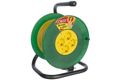 Изображение товара Удлинитель силовой на катушке 40м 4 гнезда 3500Вт сечение провода 2*1,5 Союз в Миди Лтд