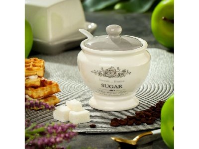 Изображение товара Сахарница доломит 220мл с ложкой Daniks Классика (48шт/уп) в Миди Лтд