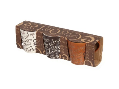 Изображение товара Кружка керамика 240мл 3шт Daniks Кофе (32шт/уп) Х в Миди Лтд