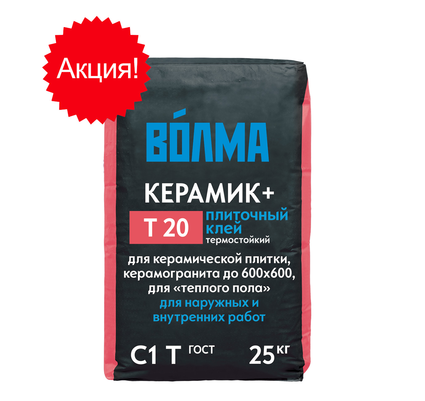 Изображение товара Клей плиточный ВОЛМА-Керамик плюс 25кг (56шт/пал) в Миди Лтд