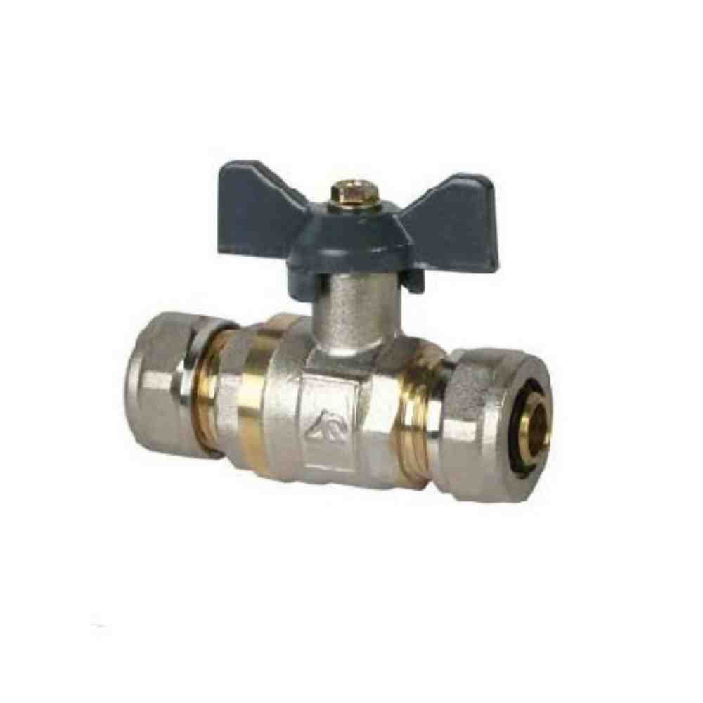 Кран шаровой для м/п 16*16 ц/ц бабочка AQualink (10шт/уп) - фото в Миди Лтд Изображение товара Кран шаровой для м/п 16*16 ц/ц бабочка AQualink (10шт/уп) в Миди Лтд