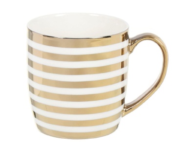 Изображение товара Кружка керамика 350мл Daniks Геометрия золото/платина (12шт/уп) в Миди Лтд