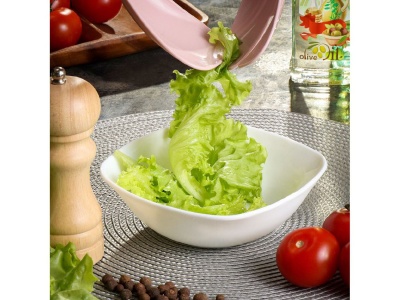 Изображение товара Салатник стеклокерамика квадратный 14см 0,4л Daniks Белый квадро (6шт/уп) в Миди Лтд