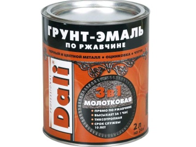 Изображение товара Молотковая Грунт-эмаль по ржавчине DALI коричневый 2л (3шт/уп; 234шт/пал) в Миди Лтд
