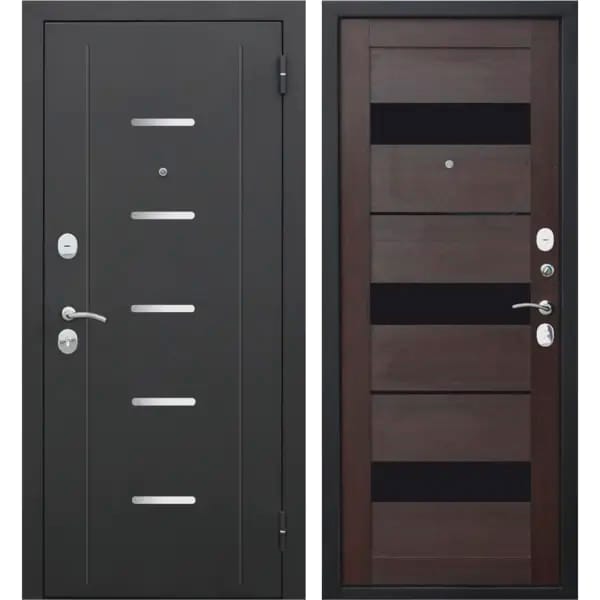 Изображение товара Дверь металлическая 960 правая 7,5см Гарда муар Темный кипарис (ручка-царга, основной замок, доп.  в Миди Лтд