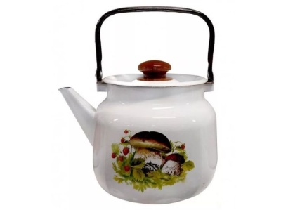 Чайник эмаль белая 3,5л Грибная поляна С-2713П2/4Рч (4шт/уп) - фото в Миди Лтд Изображение товара Чайник эмаль белая 3,5л Грибная поляна С-2713П2/4Рч (4шт/уп) в Миди Лтд