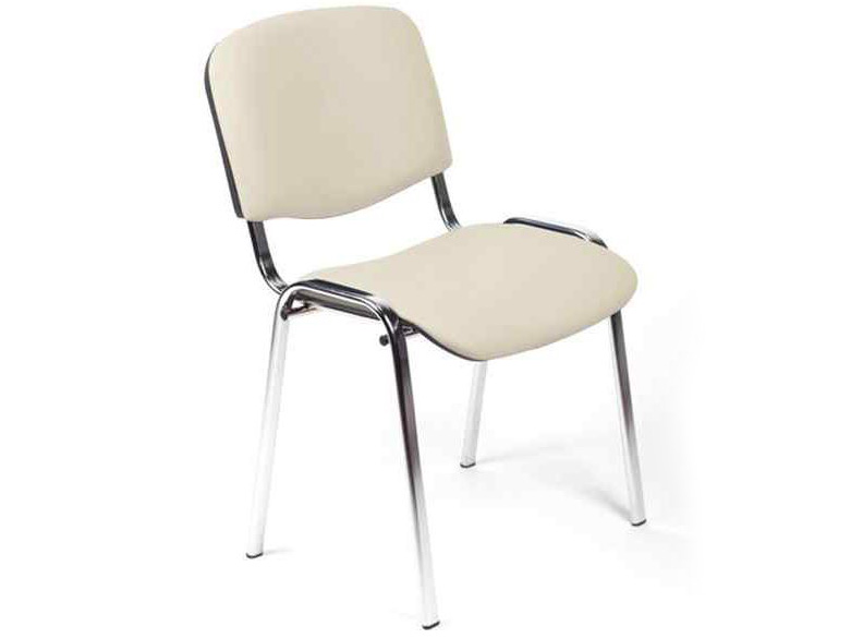 Стул "Изо" Каркас хром, Кожзам молочный - фото в Миди Лтд Изображение товара Стул "Изо" Каркас хром, Кожзам молочный в Миди Лтд