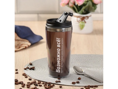 Изображение товара Термокружка пластик 0,42л (FD-06-9) Daniks Мужской стиль 1 (50шт/уп) в Миди Лтд