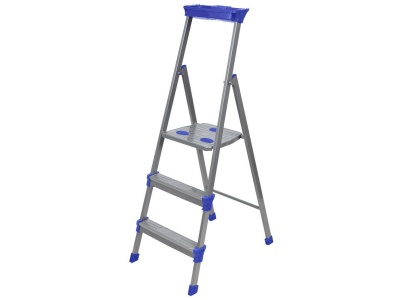 Изображение товара Стремянка металлическая NIKA 3 ступени высота до рабочей площ 62,5см 5кг в Миди Лтд