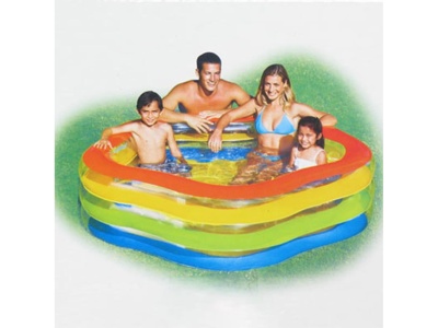 Изображение товара Бассейн надувной детский Цвета лета INTEX надувное дно рем комплект 185*180*53см 466л 56495(3шт/кор) в Миди Лтд